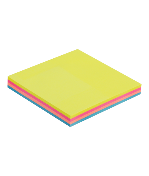 Hîrtie pentru notițe cu lipici 76x76 mm, 100 foi NEON Buromax